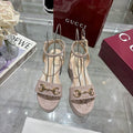 Gucci GG Canvas Horsebit Wedge Sandals