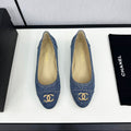 CHANEL ballet flat blue denim 166815